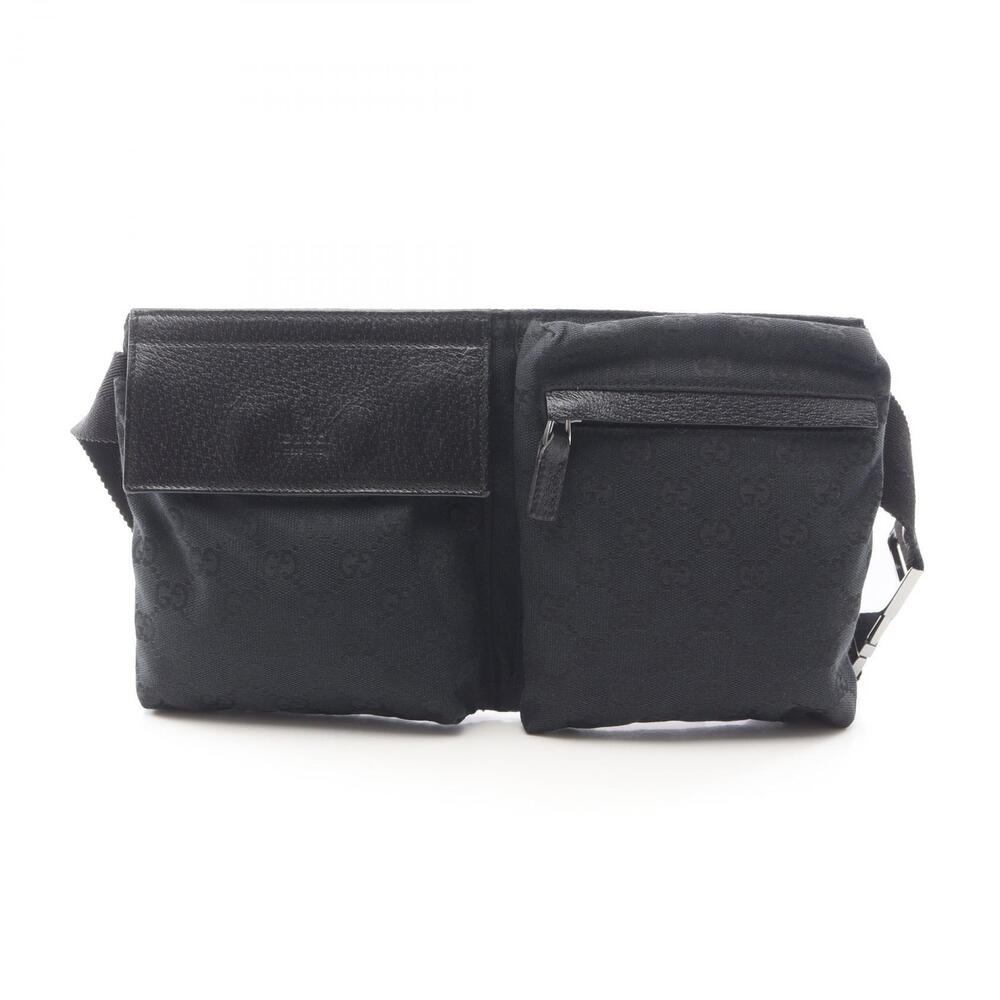 Gucci waist bag body canvas leather black